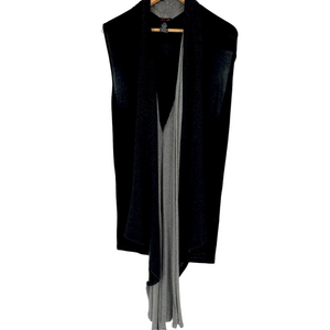 Dex ladies black grey long layered  vest cardigan